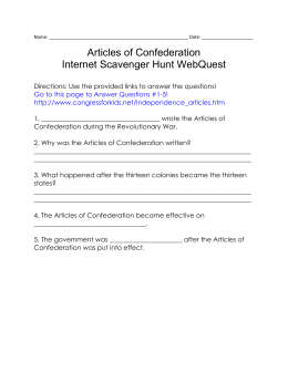 Articles of confederation no executive branch webquest
