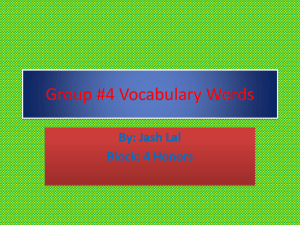 Group #4 Vocabulary Words