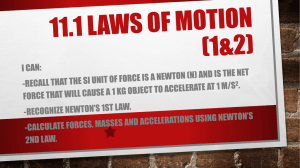 11.1 Laws of Motion