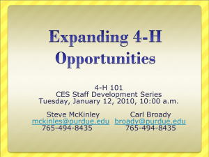 Expanding 4-H Opportunities - Indiana State 4-H
