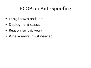 BCOP on Anti-Spoofing
