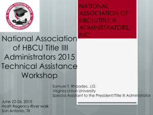 Title III Administrators 2015 Workshop