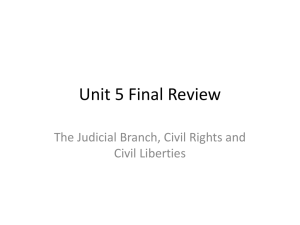 Unit 5 Judicial Branch, Civil Liberties & Civil Rights