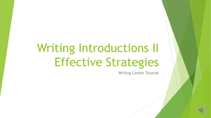 Writing Introductions II