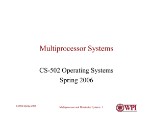 CS-502, Distributed and Multiprocessor Systems