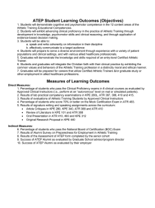 ATEP Student Learning Outcomes (Objectives)