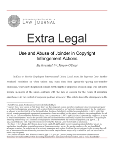 Use and Abuse of Joinder in Copyright Infringement