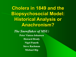Cholera in 1849 and the Biopsychosocial Model