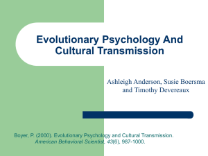 Evolutionary Psychology And Cultural Transmission