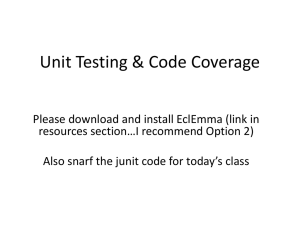 CS108-Unit Testing & Code Coverage