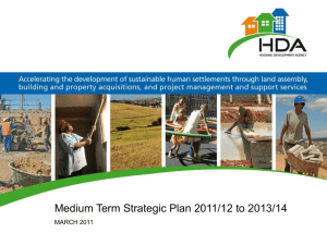 Medium Term Strategic Plan 2011/12 to 2013/14