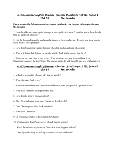 MSND Act III questions and quotes (2015)