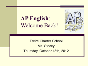 AP English: Welcome Back!