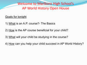 Why Take AP World History - Marlboro Central School District
