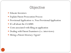 Overview of the Patent Process Presentation