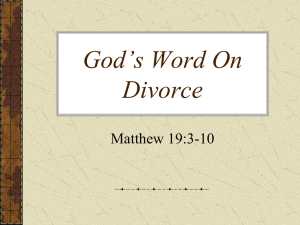 God's Word On Divorce - Lake Forest church of Christ
