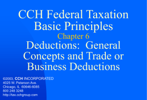 Deductions: General Concepts and Trade or Business Deductions