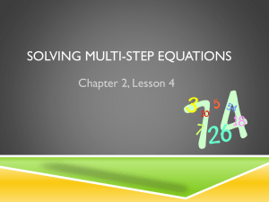 Solving Multi-step equations