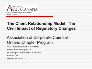 The Client Relationship Model: The Civil Impact of Regulatory