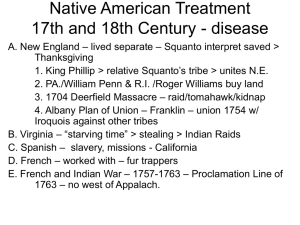 Native American Treatment 17th and 18th Century