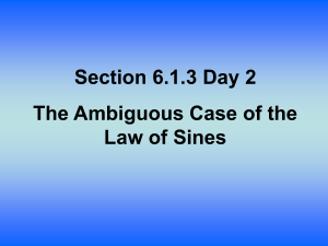 5-6: The Law of Sines