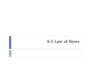 8.5 Law of Sines