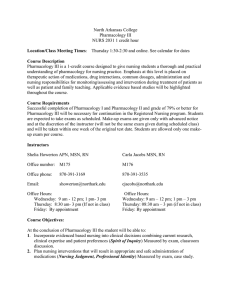 North Arkansas College Pharmacology III NURS 2031 1 credit hour