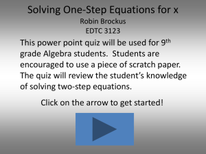 Solving One-Step Equations for x