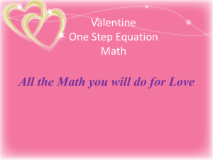 One Step Valentine Equations