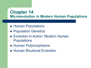 Chapter 12 Microevolution in Modern Human Populations
