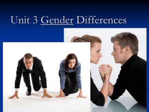 Unit 3 Gender Differences