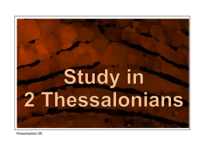 05 2 Thessalonians 3v1-13 Prayer And Work