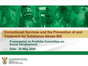 Correctional Services and the Prevention of and Treatment for