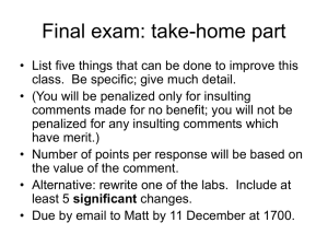 Final exam: take