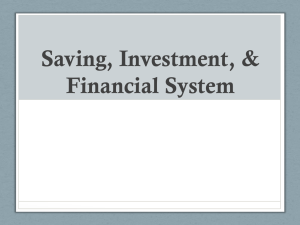 Saving, Investment, & Financial System