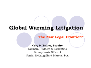 Global Warming Litigation - Norris McLaughlin & Marcus, P.A.