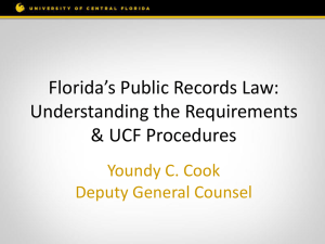 Florida Public Records Law - Office of the General Counsel