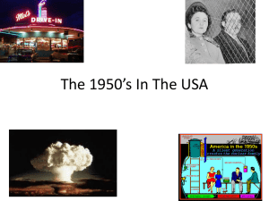 The 1950's In The USA