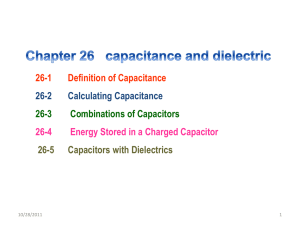 26-1 Definition of Capacitance