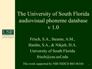 The University of South Florida audiovisual phoneme