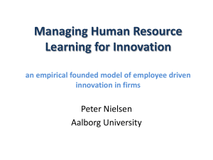 Managing Human Resource Learning for Innovation
