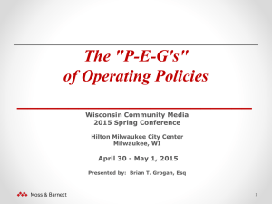 The 'P-E-G's' of Operating Policies