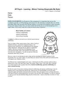 AP Psych – Ch 6 – Minion Training – Despicable Me Style