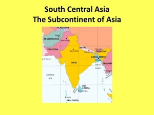 South Central Asia Notes