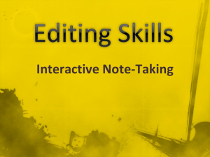 Editing Skills