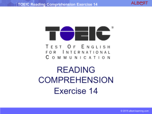 TOEIC Reading Comprehension Exercise 14