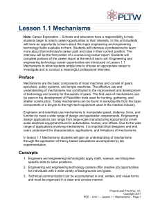 Lesson 1.1 Mechanisms