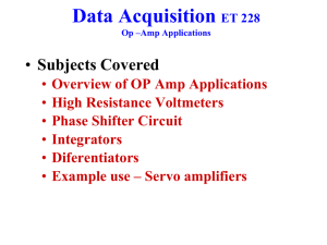 Servo amplifiers Data Acquisition ET 228 Op –Amp Applications