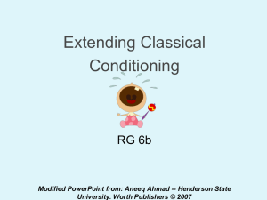 Extending Classical Conditioning