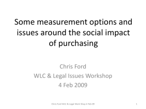 Some measurement options and issues around the social impact of